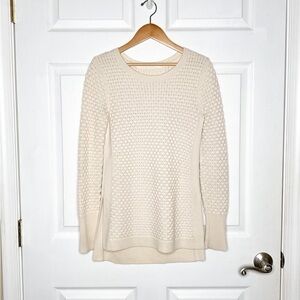 ATHLETA off white knit merino wool pullover tunic sweater XXS